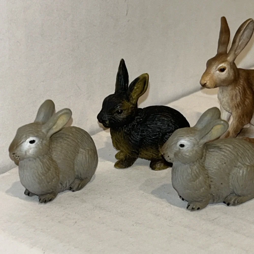 Schleich Germany Bunny Rabbit Hare Lot 2000s Rare Retired Farm Animal‎ Lot E3
